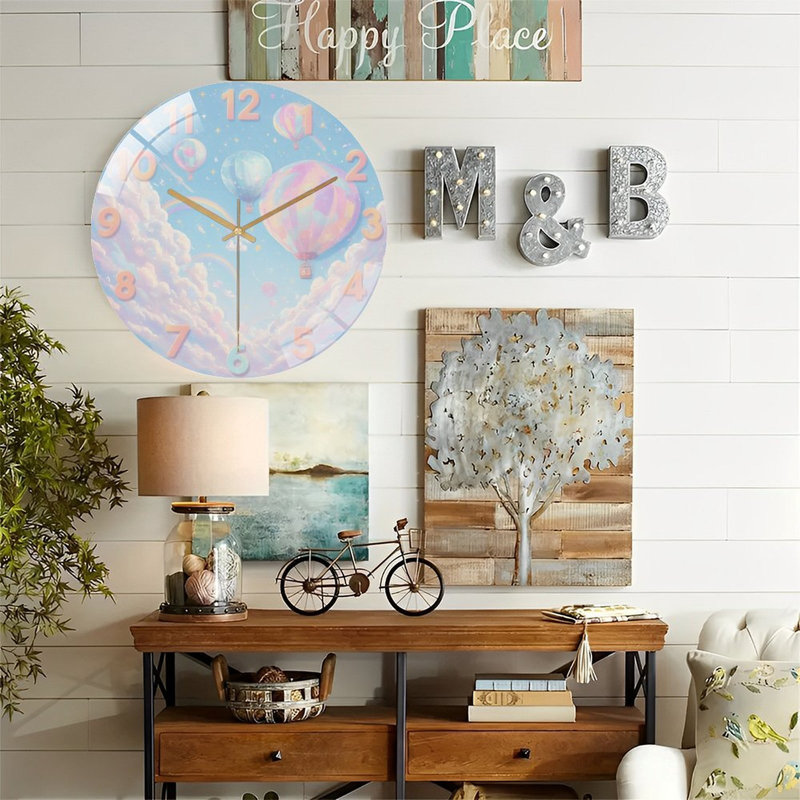 Horloge murale horloge murale en verre 12 "