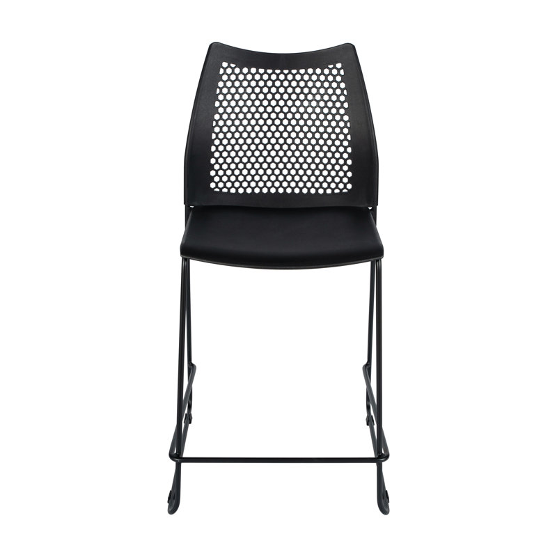 Tabouret de bar empilable avec dossier ventilé et repose-pieds intégré, 1, Tabouret de comptoir (siège d'une hauteur de 24 p