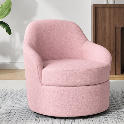 Fauteuil pivotant moderne à 360° en forme de tonneau, fauteuil d'appoint bouclé pour petits espaces