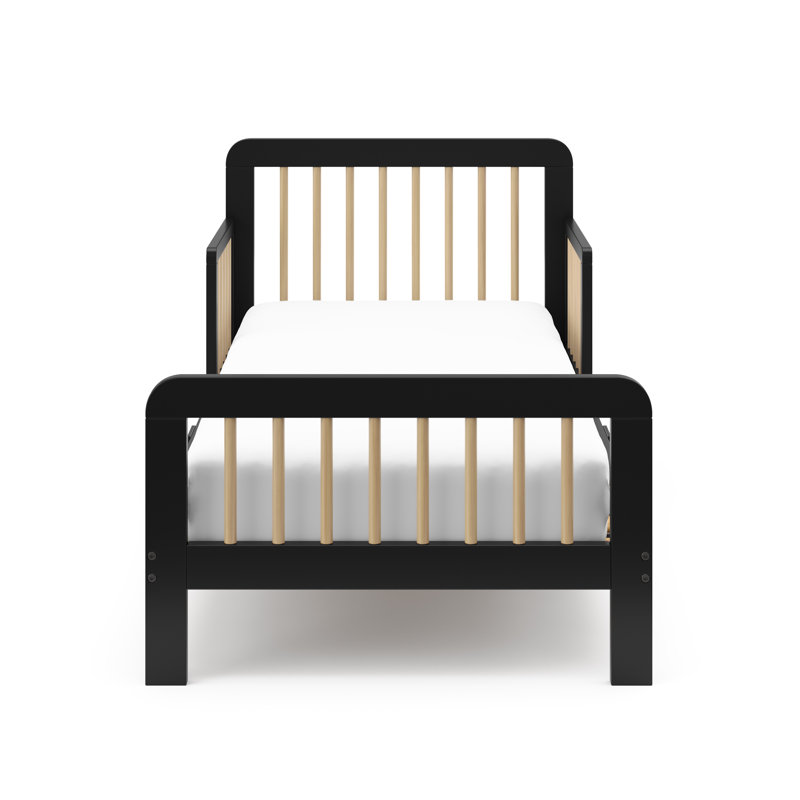Pasadena Toddler Bed with Guardrails, Black/Driftwood