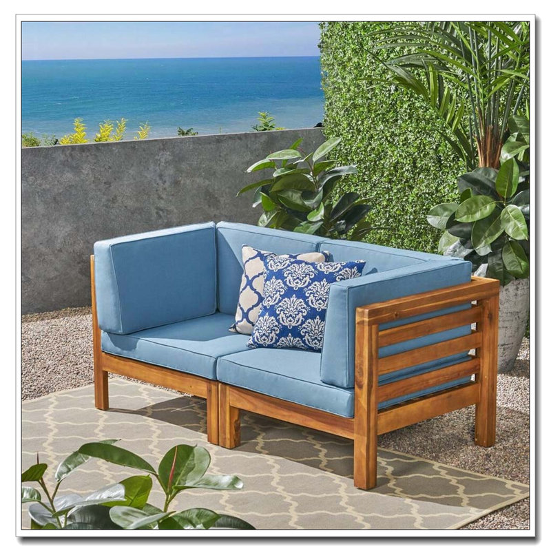 2-Piece LOVE SEAT SET, Blue