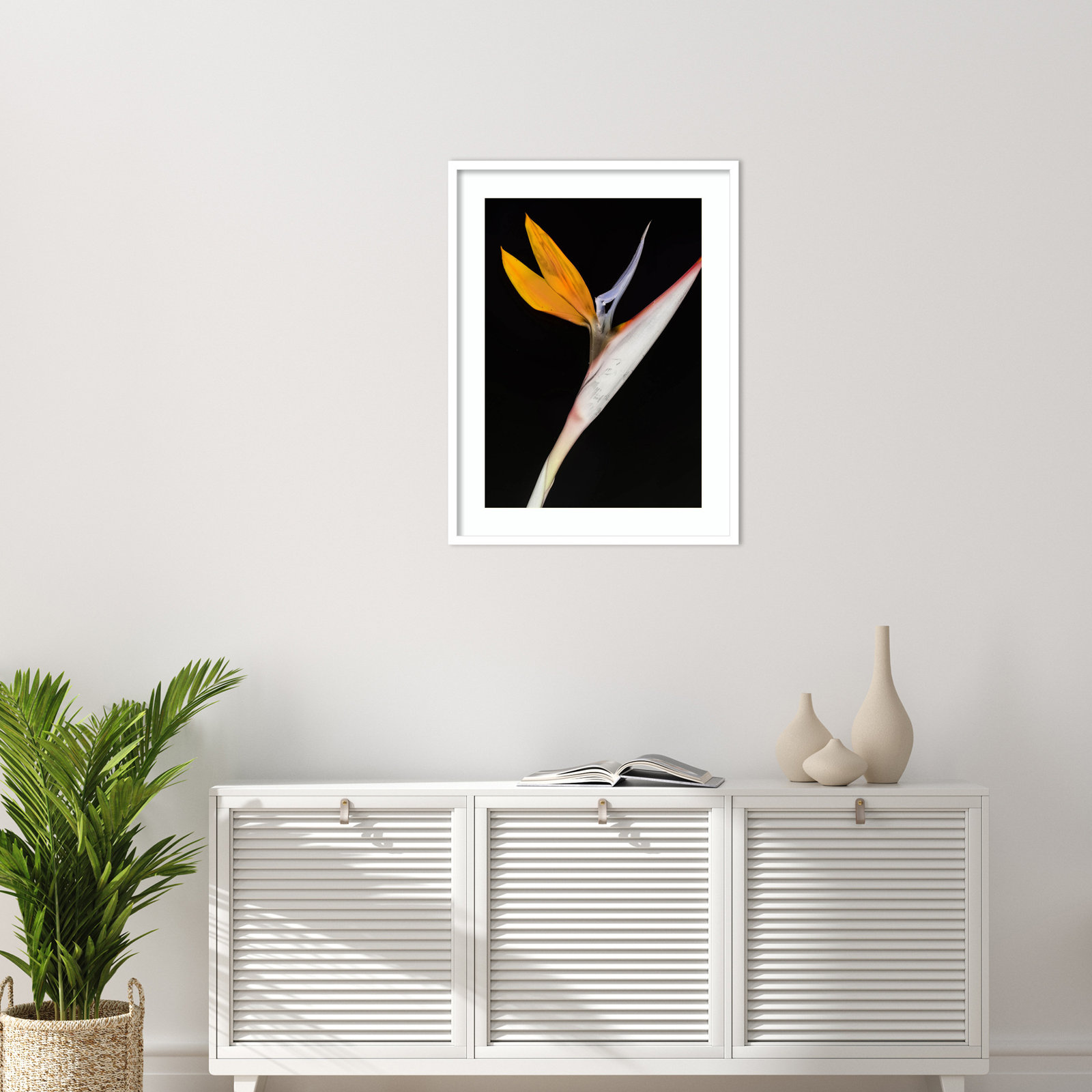 Olcott "Bird of Paradise" Print, White, 33" H x 25" W