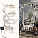 Long Grapevine Garland With Solar String Lights Bendable Fake Tree Branches