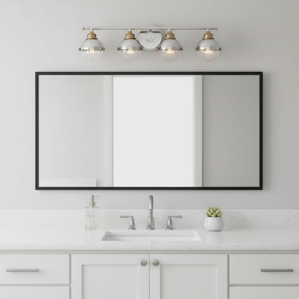 Kyoto 4 Light Seeded Dimmable Vanity Light