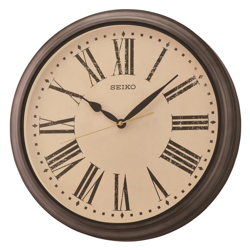 QXA771JLH Wall Clock, Black, Ivory