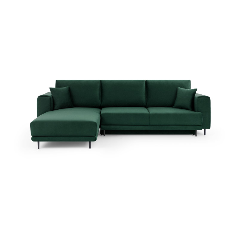 Aecca 4 Seater Sofa Bed, Left facing, Dark green