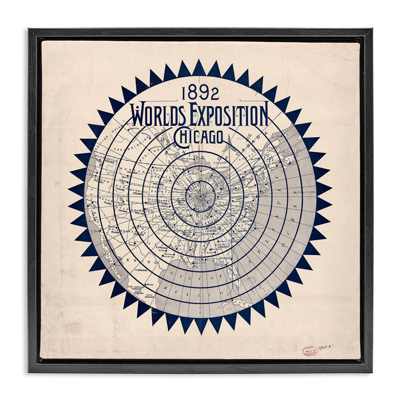 «Vintage Worlds Exposition», art mural encadré flottant par Marcus Jules, Cadre flottant noir de jais, H 18 po x l 18 po