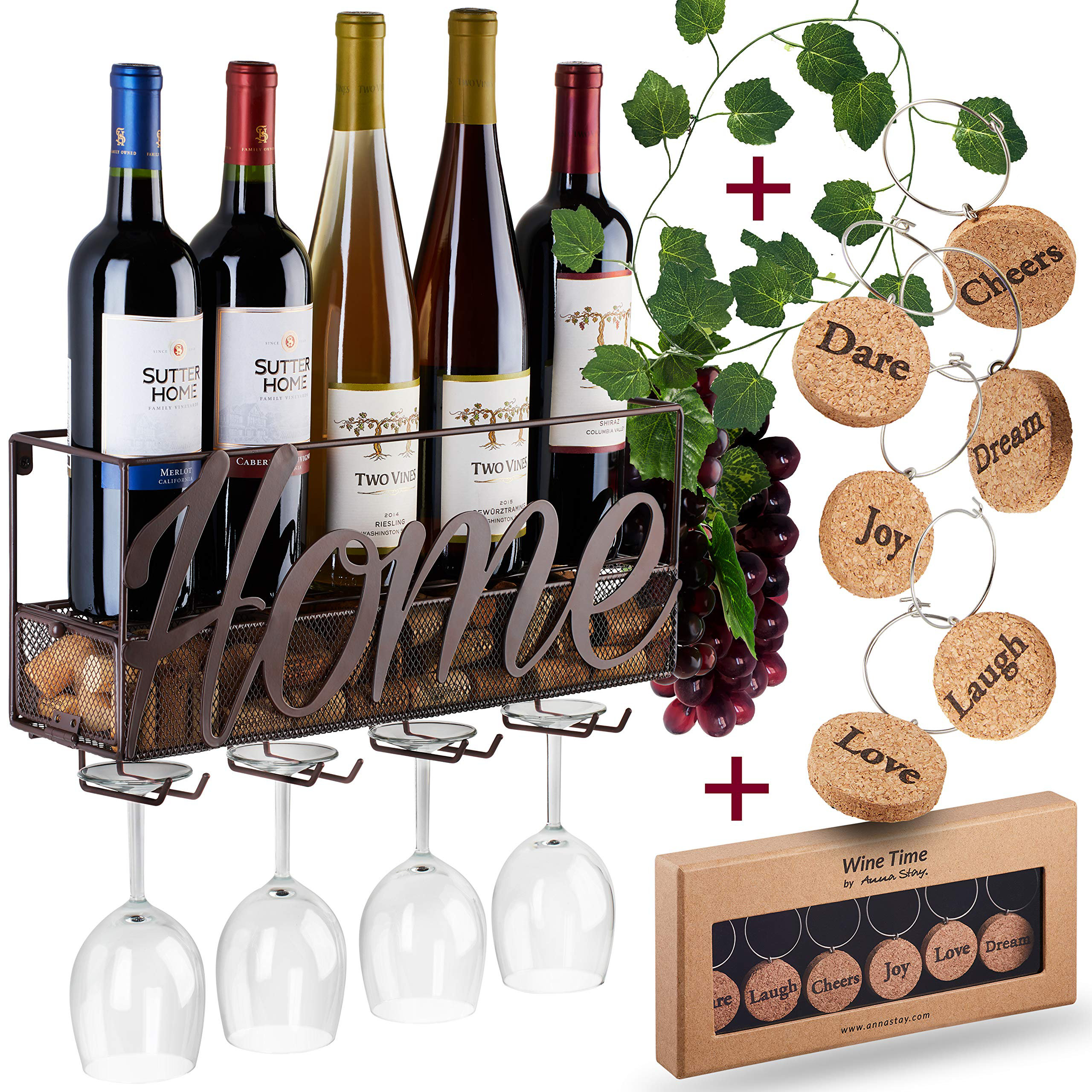 Rebrilliant Spinelli 6 Bottle Hanging Wine Bottle & Glass Rack