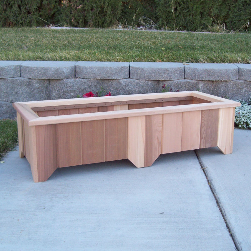 Cainsville Handmade Wood Planter Box, Unstained, 13" H x 50" W x 20" D