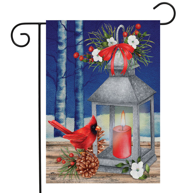 Lanterne et drapeau de jardin Cardinals