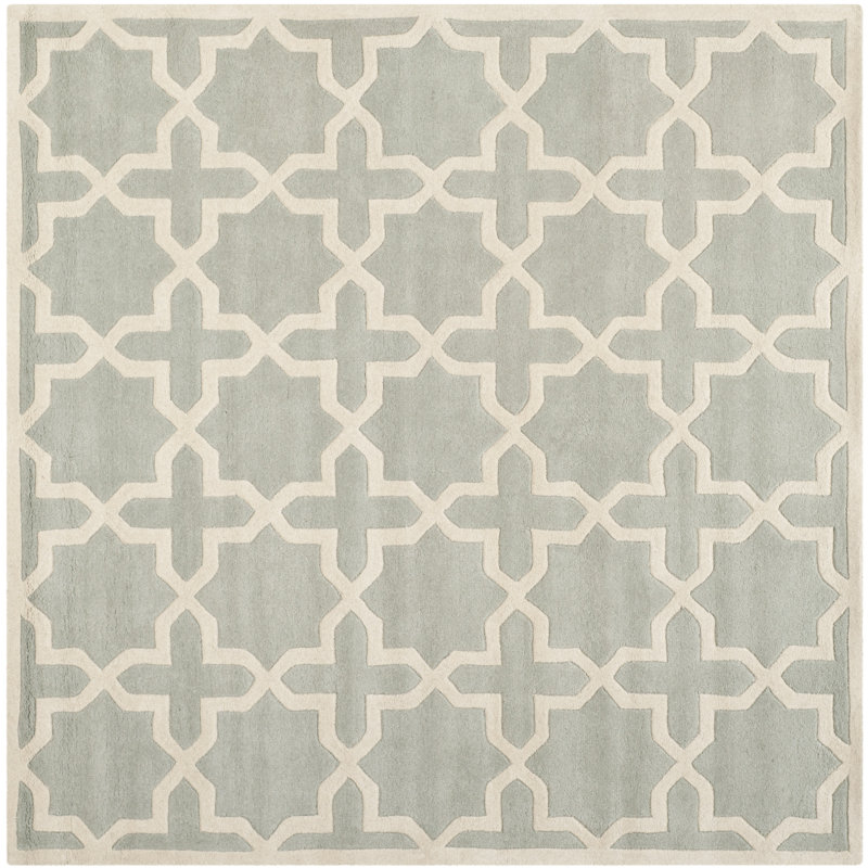 Paddy Hand Tufted Wool Geometric Rug, Square 7'