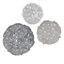 Plume grise texturée 3 disques en métal - 20 po, 17,25 po, 14,25 po, décoration d'intérieur, disque de décoration à anneaux crochets, pour présentation