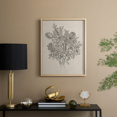 Floral Bouquet II, reproduction encadrée - bois massif
