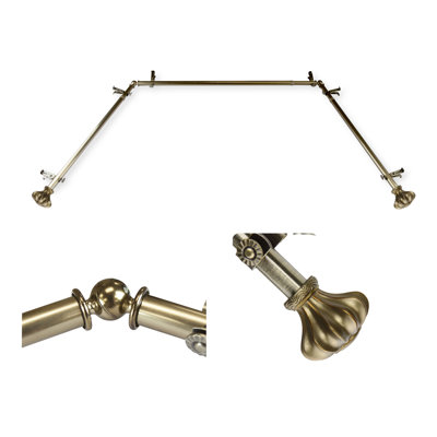 Diboll Steel Adjustable 78'' to 144'' 0.81'' Bay Window Single Curtain Rod