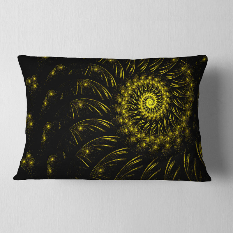 Coussin , Rectangulaire, Jaune, 12 po x 20 po