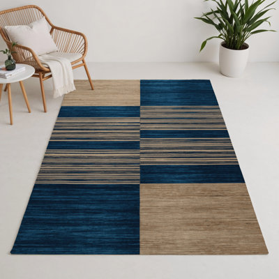 HorizontalStripes Gray Indoor and Outdoor Area Rug
