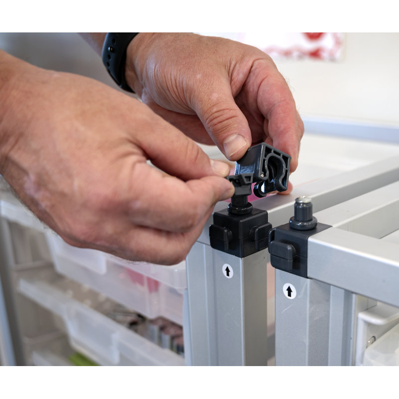 3 Compartment Tote Tray Cart