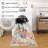 Washable Boho Medallion Area Rug, Vintage Distressed, Orange-1243789077