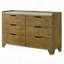 Commode et commode de rangement de chambre à coucher à finition brune transitionnelle avec tiroir en bois d'hévéa massif 1pc