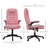 High Back Vibration Massage Office Chair with 6 Vibration Points, Heated Reclining PU Leather Computer Chair with Armrest and Remote, Pink