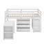 Lit mezzanine bas avec tiroirs, tablettes et bureau portatif à roulettes-675153567
