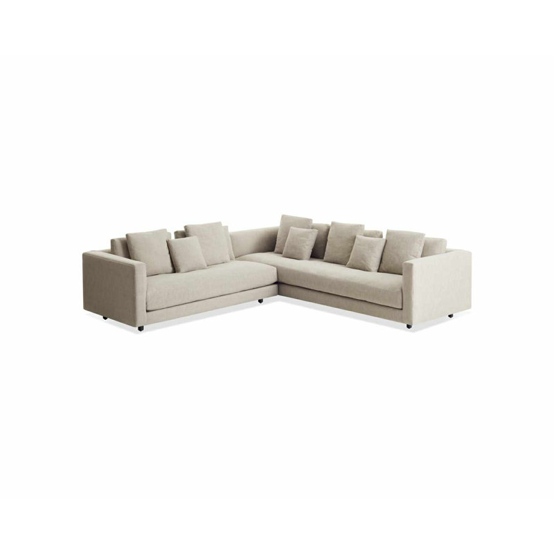 Hands Down Sectional, Camel Velvet/Sanford Navy, Left Hand Facing, Tofte Navy Polyester Blend