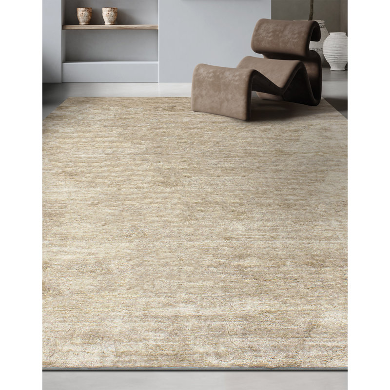 Tapis brun noué à la main de haute qualité, Rectangulaire 8 pi x 10 pi