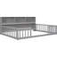 Lit double au sol avec tablettes latérales - Économie d'espace et design élégant gris, élégant et pratique-1275647275-1275647272