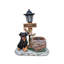 Statue solaire de jardin pour chien avec jardinière lumineuse à DEL