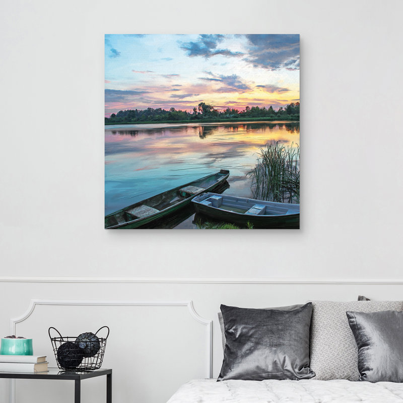 «Lakeside Sunset», impression sur toile tendue