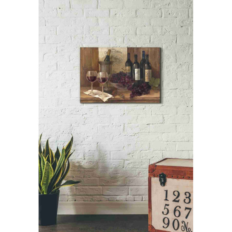 «Vintage Wine» par Albena Hristova, art mural sur toile, H 18 po x l 26 po x P 0,75 po