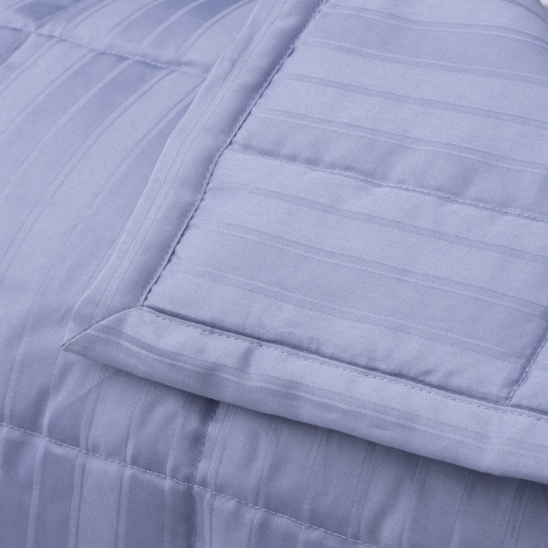 Alexander Cotton Striped Quilt, Full/Queen Quilt, Dusk Blue