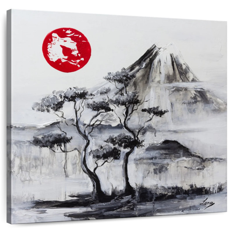 Harnek, paysage japonais pittoresque, H 36 po x l 36 po