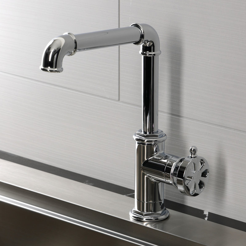 Robinet de cuisine à fixation sur comptoir à 1 trou Kingston Brass, Polished Chrome