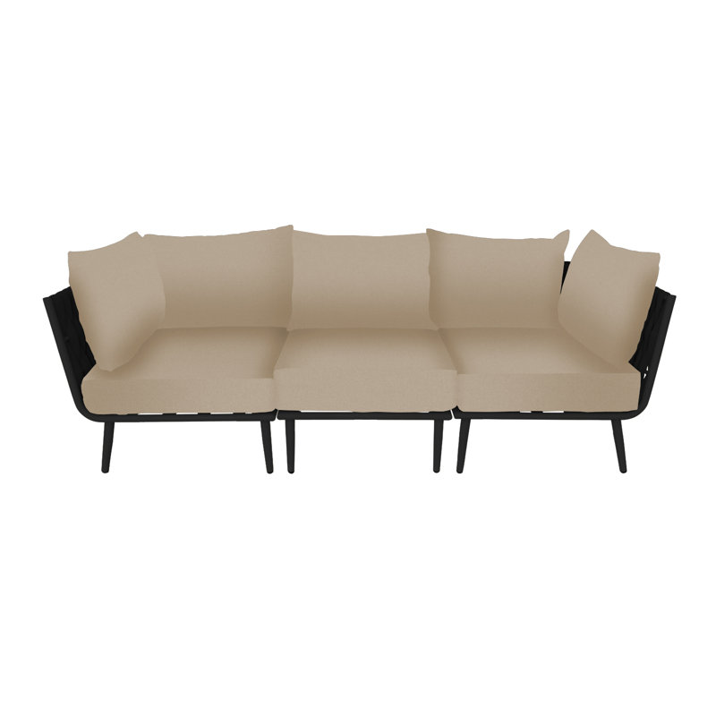 Cayman Sofa, Black, Tan
