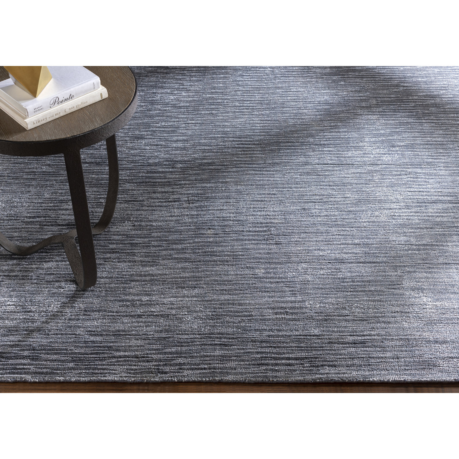 Elba Charcoal Gray Hand-Loomed Rug, Rectangle 6' x 9'