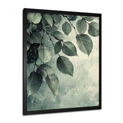 «Rainy Day Leaves Collage I», reproduction d'art sur toile florale