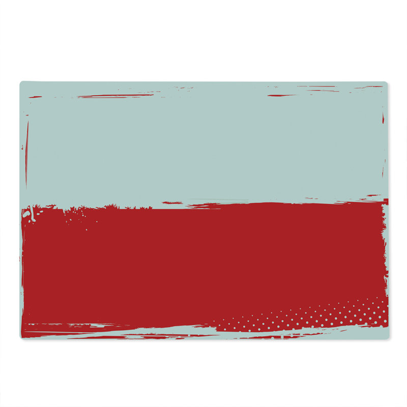 Planche à découper Ambesonne, Pologne, grande taille, drapeau, illustration, corail foncé, blanc