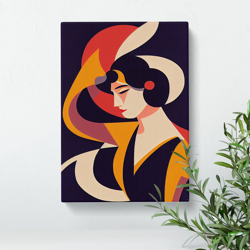 Woman Art Deco Style No.1 - Wrapped Canvas Print, 50cm H x 35cm W x 3cm D