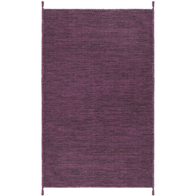 Amaral Oriental Flatweave Cotton Purple/Black Area Rug