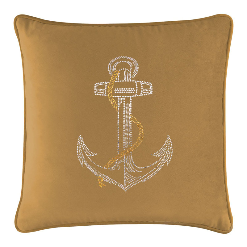 Coussin Sparkles Home Anchor | Motif nautique strass | Bourre en polyester | Lavable à la machine, 20 po x 5 po, Lime