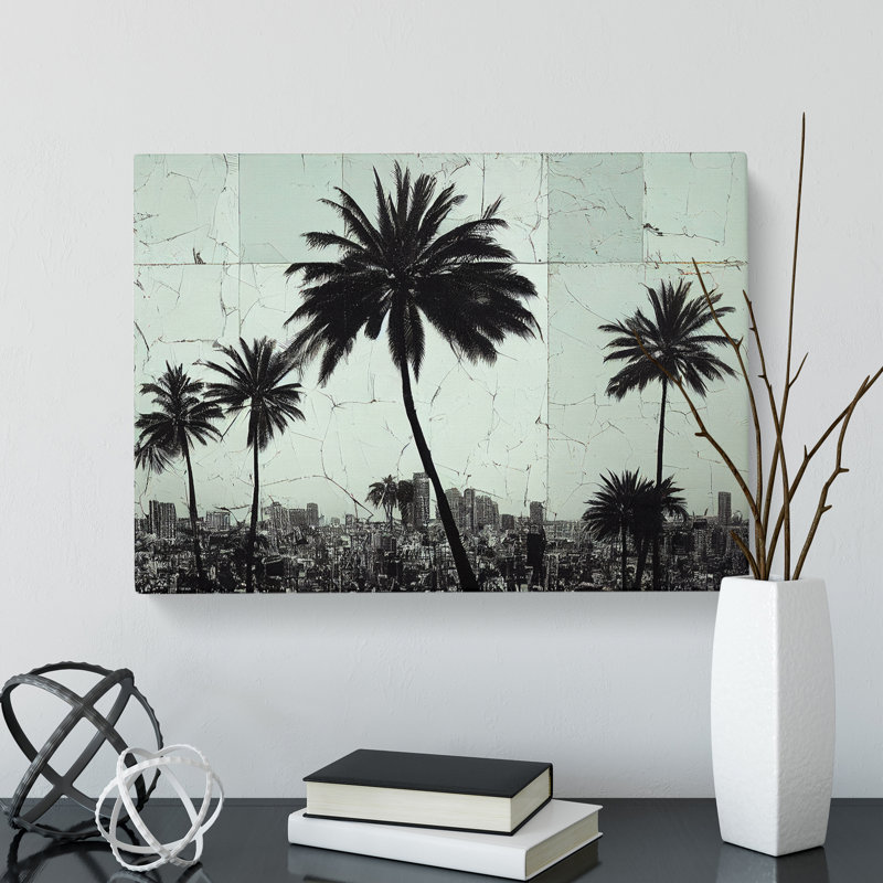 Expressive Palm Trees - Wrapped Canvas Print, 35cm H x 50cm W x 3cm D