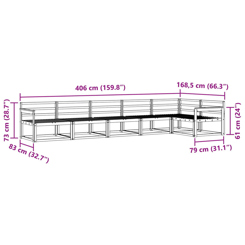 Patio Corner Sofa Set, 6