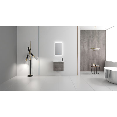 Meuble-lavabo avec lavabo 22 po pour petite salle de bain, meuble-lavabo flottant avec porte à fermeture douce, petit meuble-lavabo avec lavabo