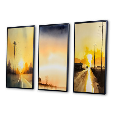 " Countryroad During Golden Hour " 3 - Pieces