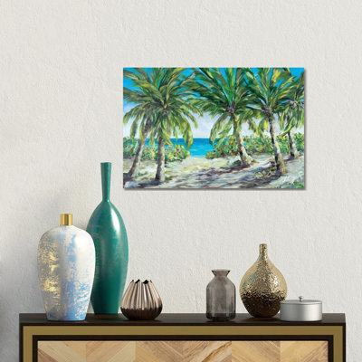 «Tropical Palm Tree Paradise» - Estampe numérique sur toile tendue avec châssis