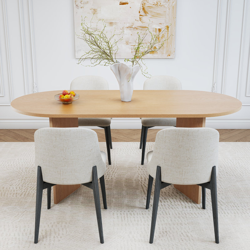 Ensemble de salle à manger 4 personnes Caia, Chêne