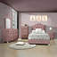 Commode 4 tiroirs Reggie, tissu rose