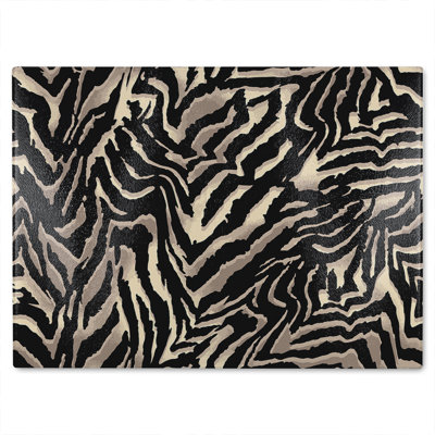 Zebra Print Glass Chopping Board