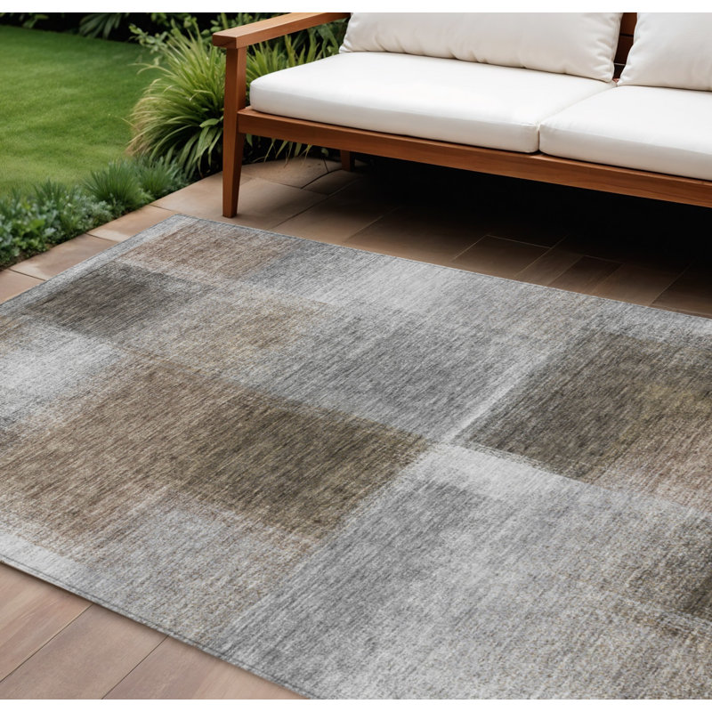 Tapis intérieur gris lavable abstrait 10 pi x 14 pi